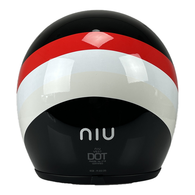 Niu Classic Helm Zwart achterkant